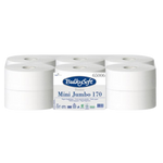 Papier toaletowy mini Jumbo 2-warstwowy, biały, 170 m (12 rolek), kompatybilny z T2 - BulkySoft Premium