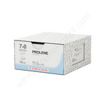 Nici PROLENE 7/0, ig. 8 mm, 3/8 koła, odwrotnie tnąca / 45 cm - monofilament, niewchłanialne (12 szt.) - Johnson