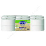 Papier toaletowy mini Jumbo 2-warstwowy, biały, 120 m (12 rolek), kompatybilny z T2 - BulkySoft
